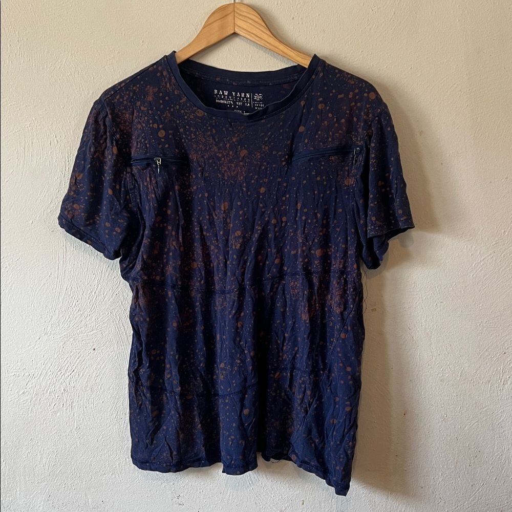 Raw Yarn Bleeched Dye Blouse Zipper Detail